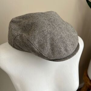 The Worlds Best Vintage Tan Chevron Pattern Flat Hat Cap XL